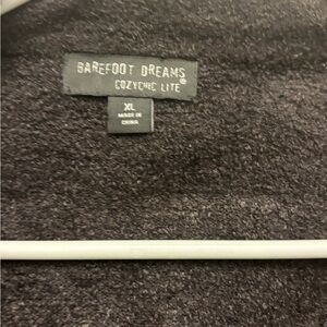 Barefoot Dreams CozyChic Lite Dark Gray sweater with zip